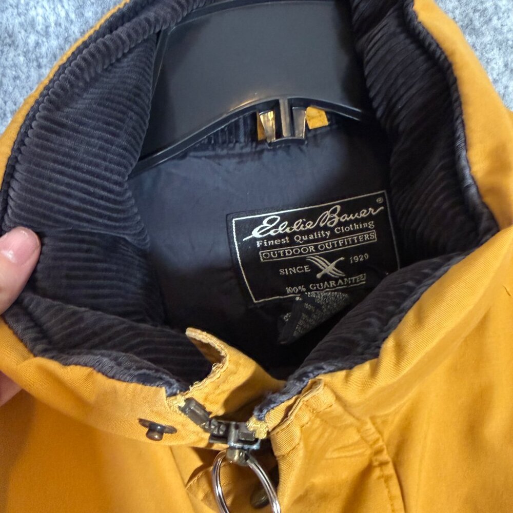 Vintage 90s Eddie Bauer Men's Yellow Goose Down Coat Outdoors Warm M - Picture 4 of 14